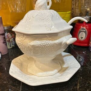 Classic White Serveware Set with Ornate Details